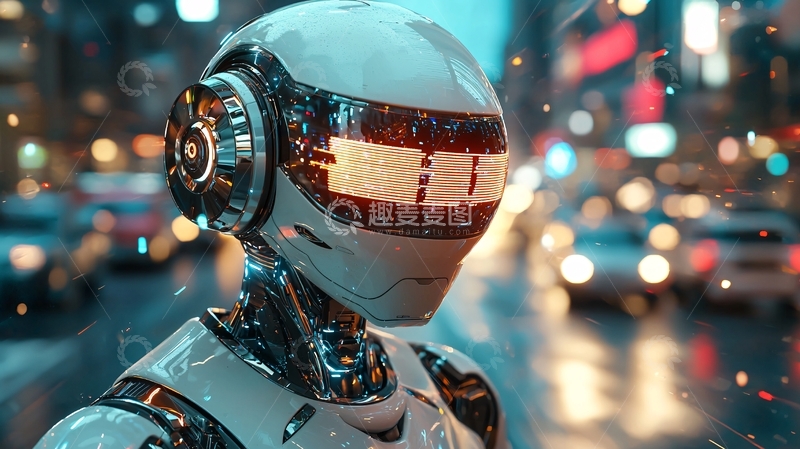 高清大图下载【趣麦麦图】未来城市中的机器人