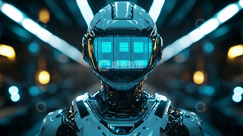 高清大图下载【趣麦麦图】未来感机器人头戴显示屏