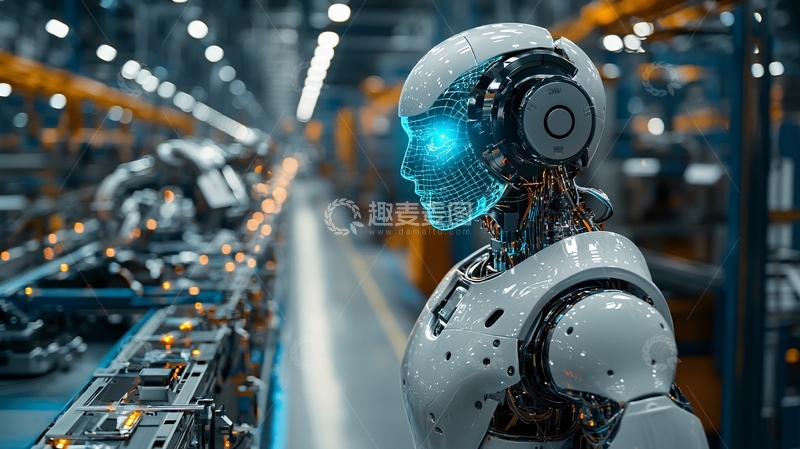 高清大图下载【趣麦麦图】机器人流水线作业