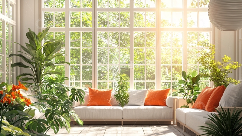 高清大图下载【趣麦麦图】阳光充足的客厅绿植