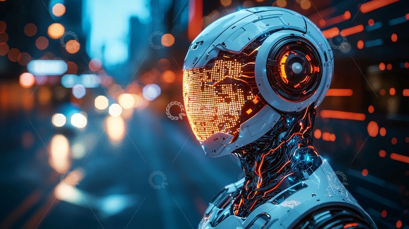 高清大图下载【趣麦麦图】未来科技感机器人侧脸