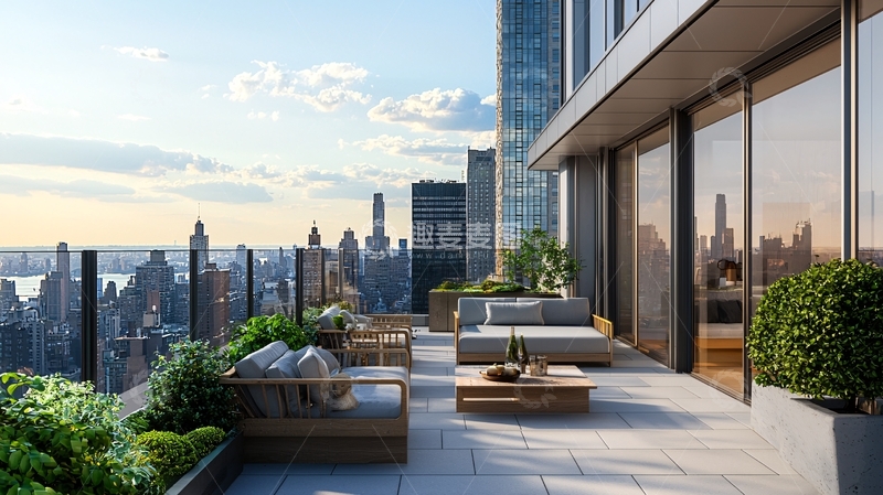 高清大图下载【趣麦麦图】纽约高层公寓阳台景观