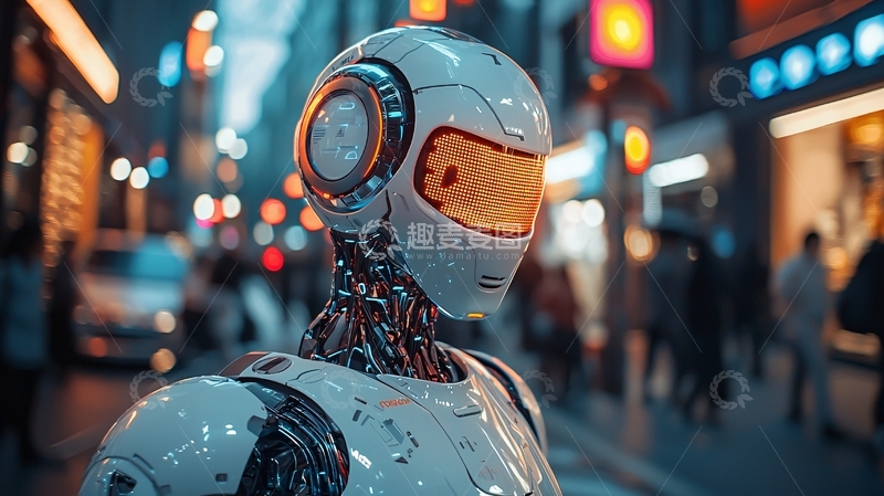 高清大图下载【趣麦麦图】未来城市中的机器人