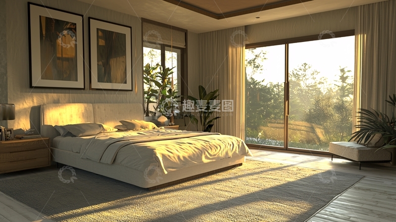 高清大图下载【趣麦麦图】阳光洒进卧室4