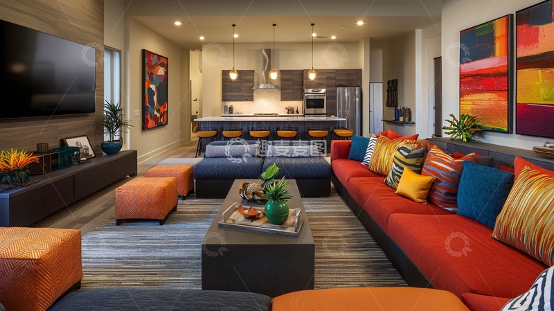 高清大图下载【趣麦麦图】现代风格开放式客厅