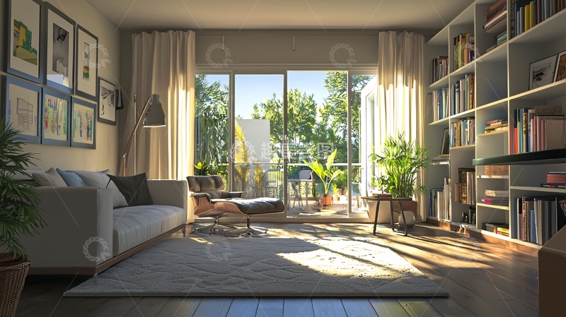 高清大图下载【趣麦麦图】阳光洒进客厅的温馨家居