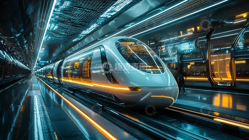 高清大图下载【趣麦麦图】未来感高速列车