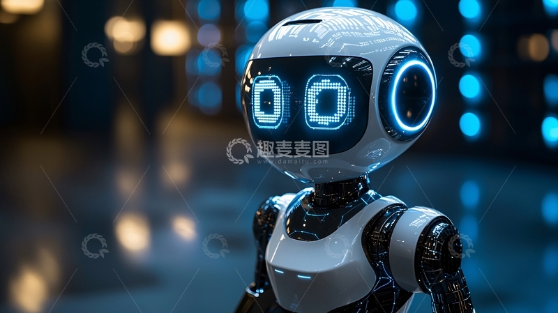 高清大图下载【趣麦麦图】未来科技感的机器人角色