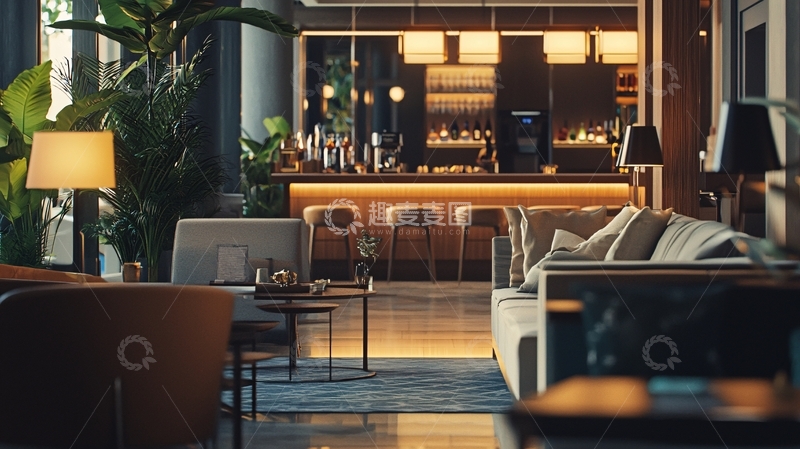 高清大图下载【趣麦麦图】酒店大堂吧台设计