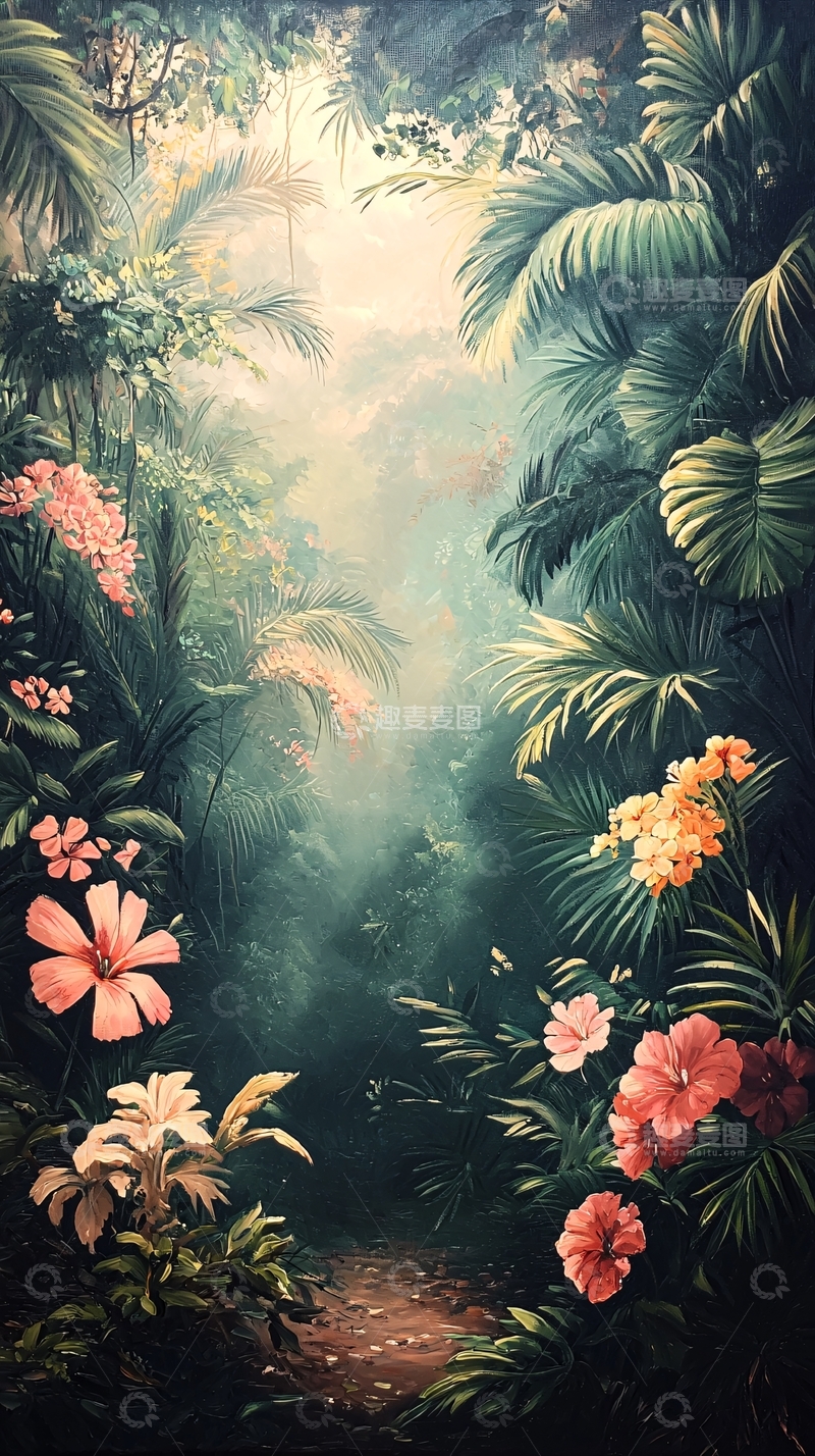 高清大图下载【趣麦麦图】热带雨林花卉植物
