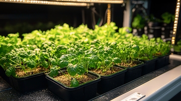 室内种植的绿色蔬菜