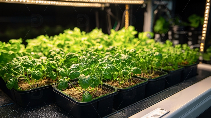 室内种植的绿色蔬菜