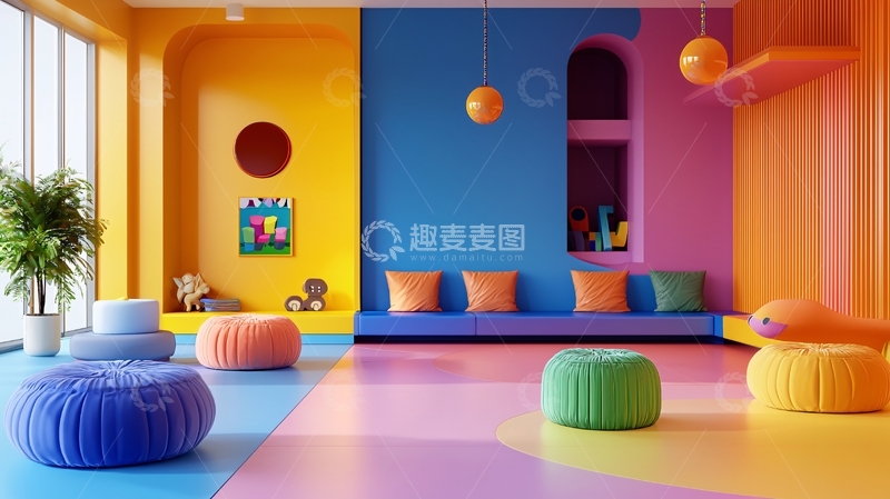 高清大图下载【趣麦麦图】彩色儿童房