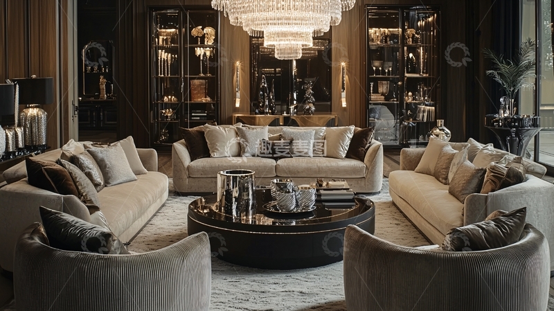 高清大图下载【趣麦麦图】奢华现代风格客厅