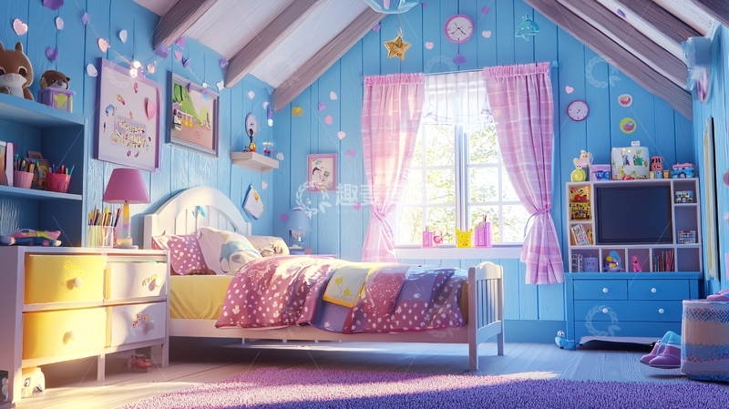 高清大图下载【趣麦麦图】梦幻女孩卧室