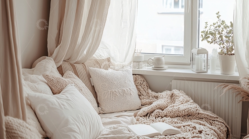 高清大图下载【趣麦麦图】窗边温馨舒适的休闲角落