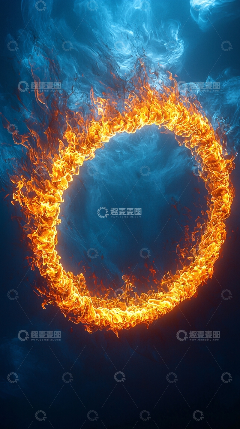 高清大图下载【趣麦麦图】燃烧的火焰环