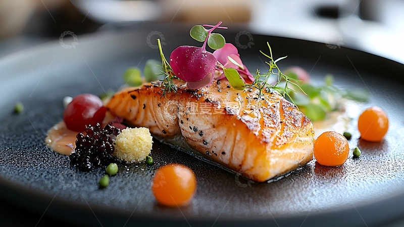 高清大图下载【趣麦麦图】精致的三文鱼美食摆盘