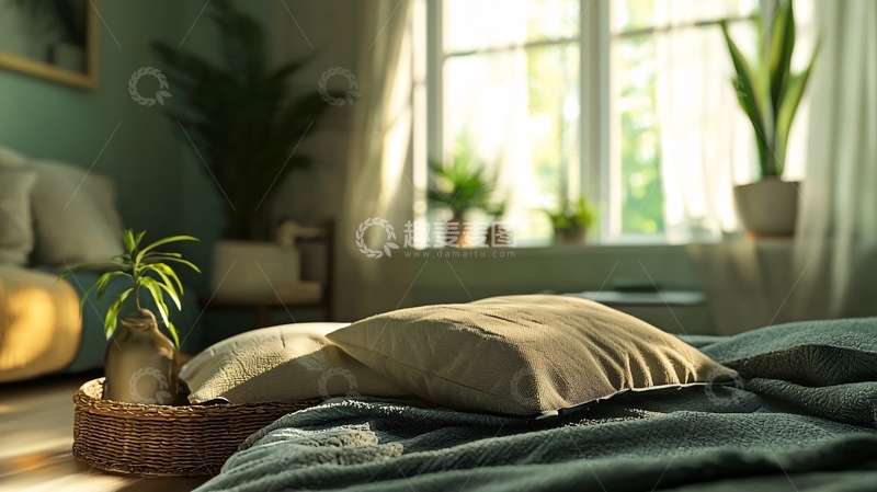 高清大图下载【趣麦麦图】卧室绿植阳光