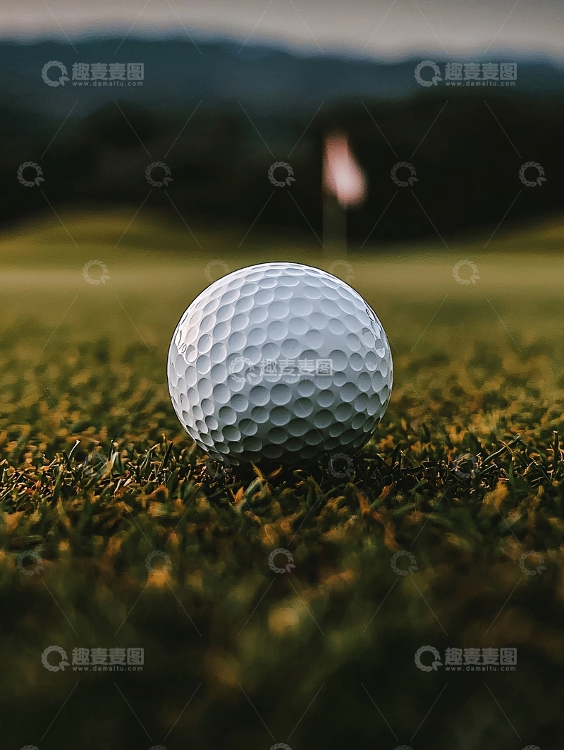 高清大图下载【趣麦麦图】高尔夫球在草地上特写