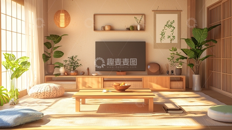 高清大图下载【趣麦麦图】日式客厅装修设计