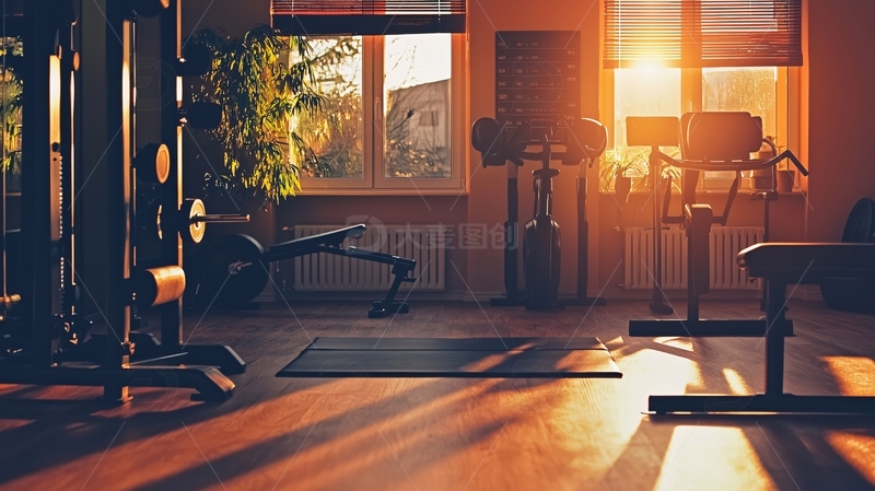 阳光洒进健身房