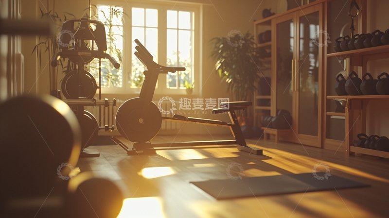 高清大图下载【趣麦麦图】阳光洒进健身房