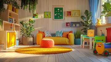 阳光明媚的儿童游戏室