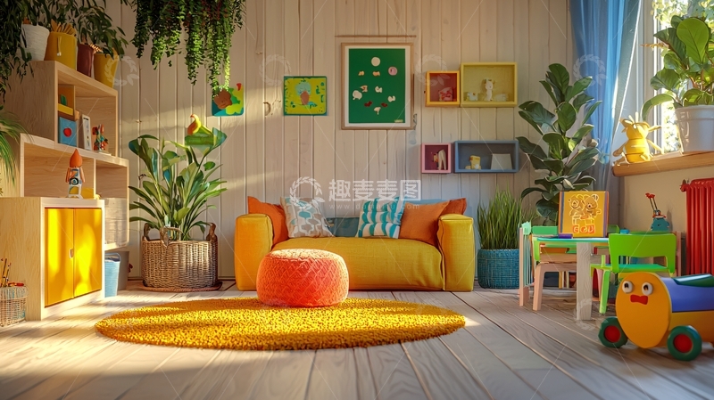 高清大图下载【趣麦麦图】阳光明媚的儿童游戏室