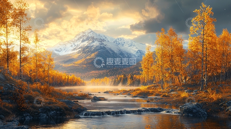 高清大图下载【趣麦麦图】金色秋季山水风景