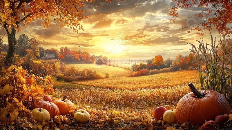 高清大图下载【趣麦麦图】金秋时节的田园风光