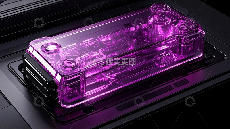 高清大图下载【趣麦麦图】紫色液体在透明容器中流动