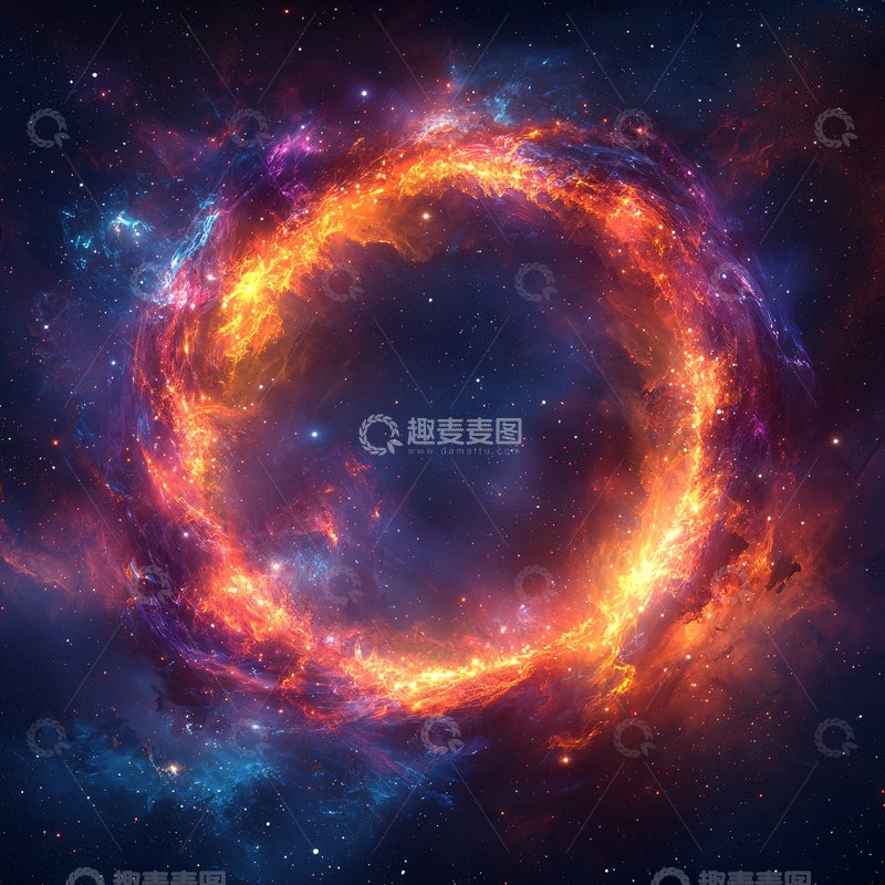 高清大图下载【趣麦麦图】绚丽星云环绕宇宙空间