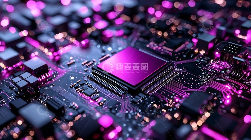 高清大图下载【趣麦麦图】科技感电路板特写