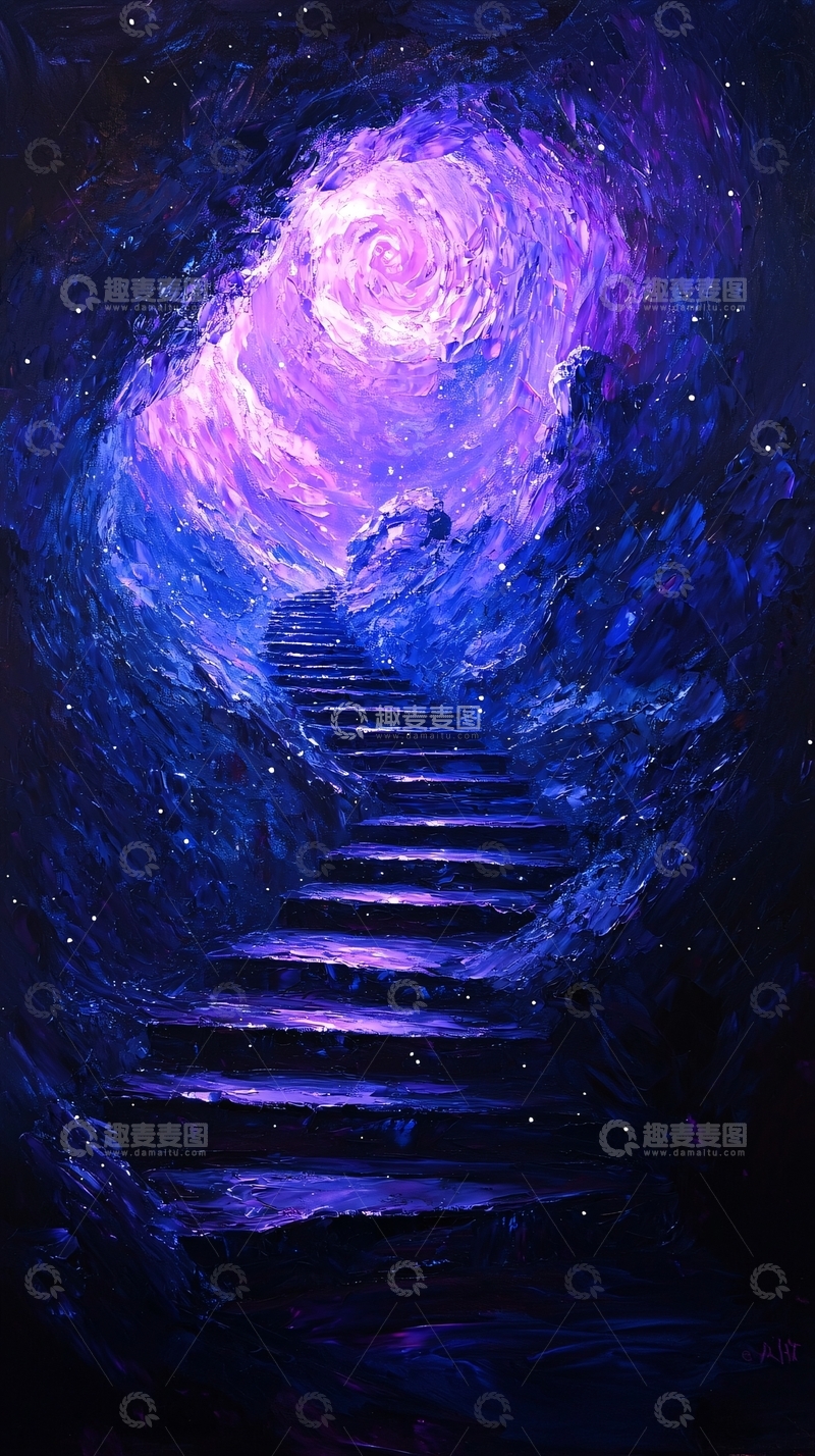 高清大图下载【趣麦麦图】通往星空的阶梯