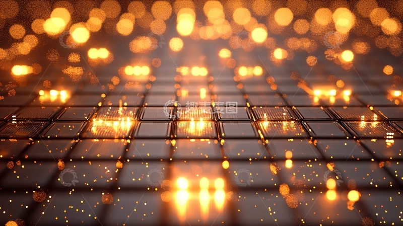 高清大图下载【趣麦麦图】金色光斑在黑色方格上