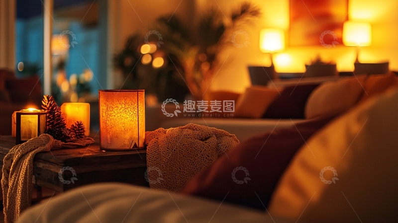 高清大图下载【趣麦麦图】温馨舒适的居家夜晚
