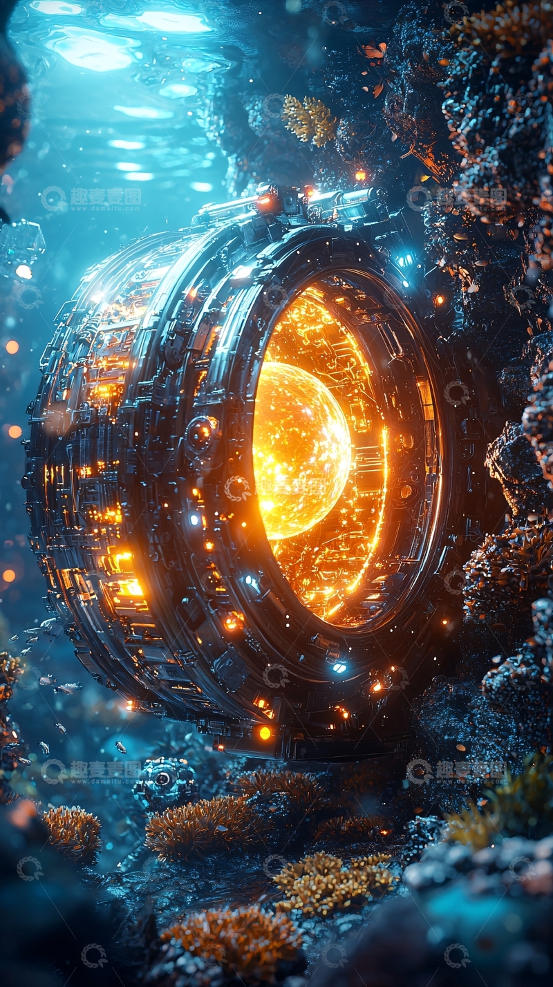 高清大图下载【趣麦麦图】水下未来科技装置