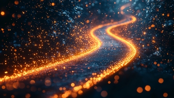 发光小路夜景