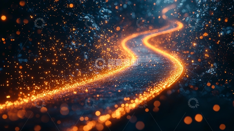 高清大图下载【趣麦麦图】发光小路夜景