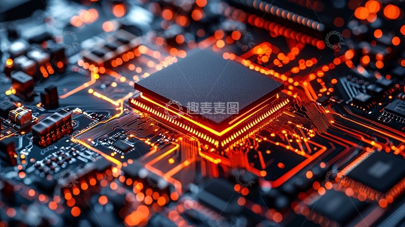 高清大图下载【趣麦麦图】未来科技感的芯片电路