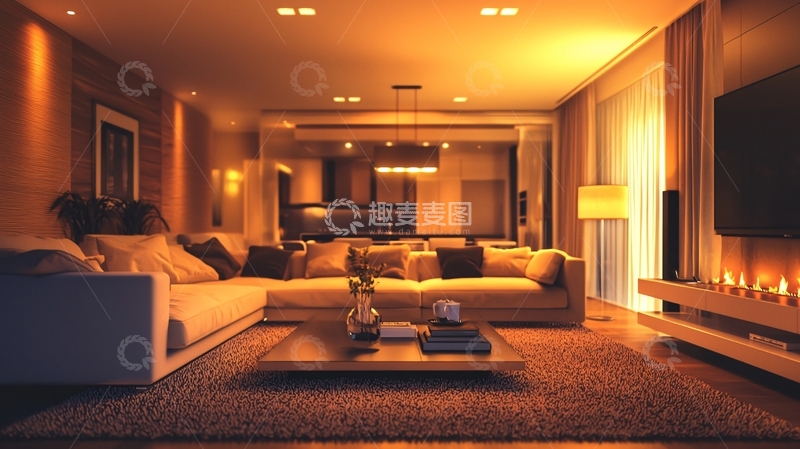 高清大图下载【趣麦麦图】温馨舒适现代客厅