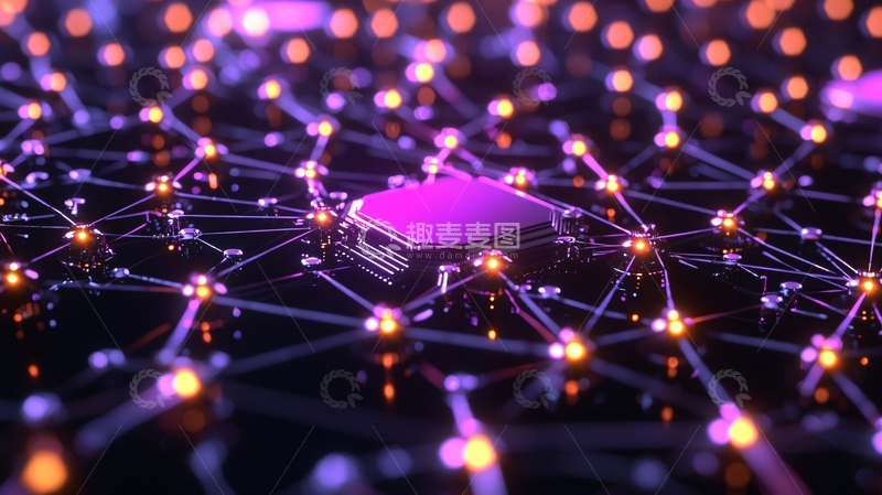 高清大图下载【趣麦麦图】紫色芯片科技感背景