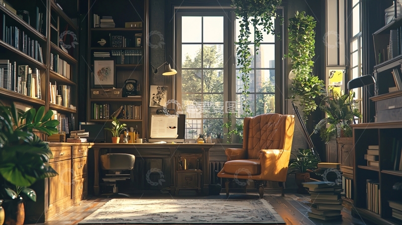 高清大图下载【趣麦麦图】书房