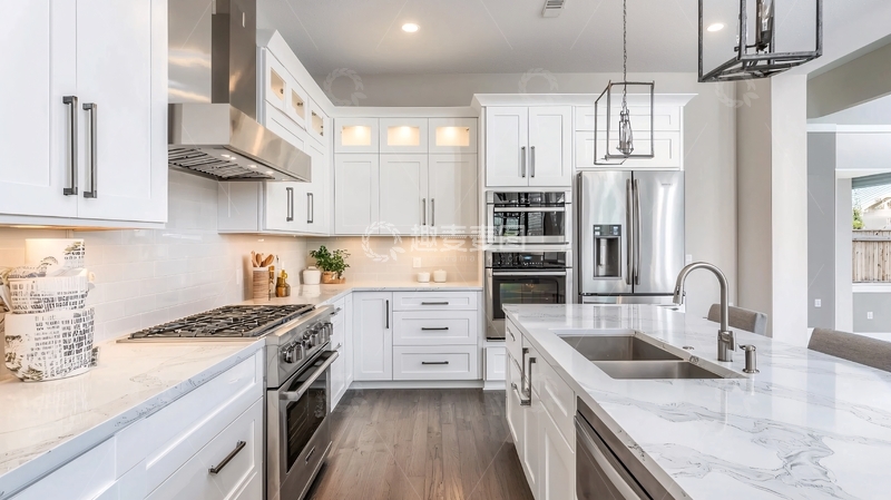 高清大图下载【趣麦麦图】现代简约白色厨房