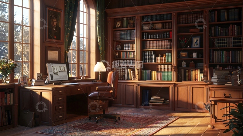 高清大图下载【趣麦麦图】书房
