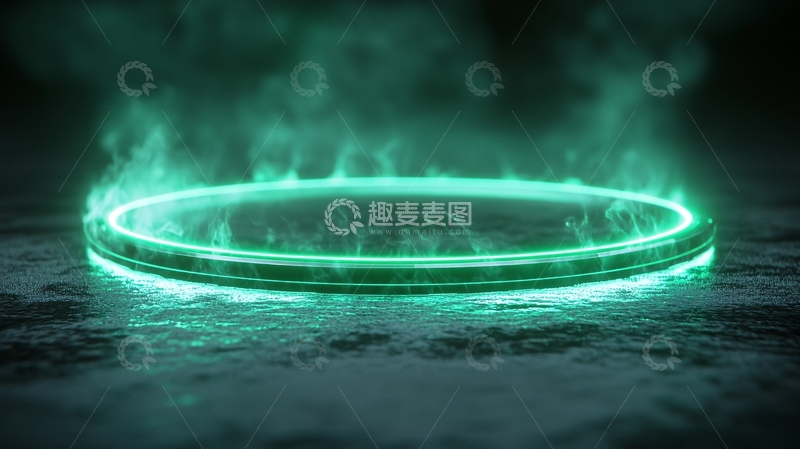 高清大图下载【趣麦麦图】发光绿色圆环