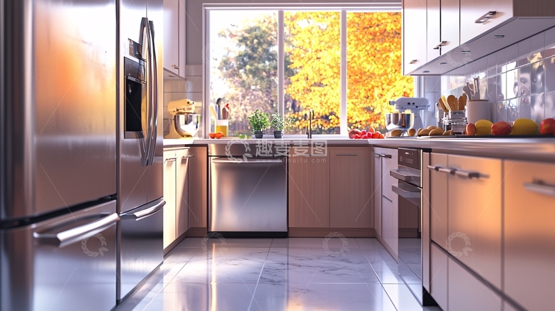高清大图下载【趣麦麦图】阳光洒进厨房