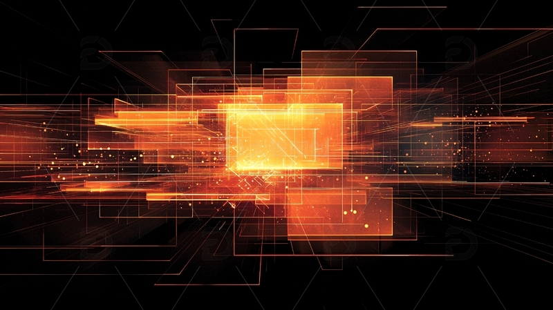 高清大图下载【趣麦麦图】未来科技感方块发光线条