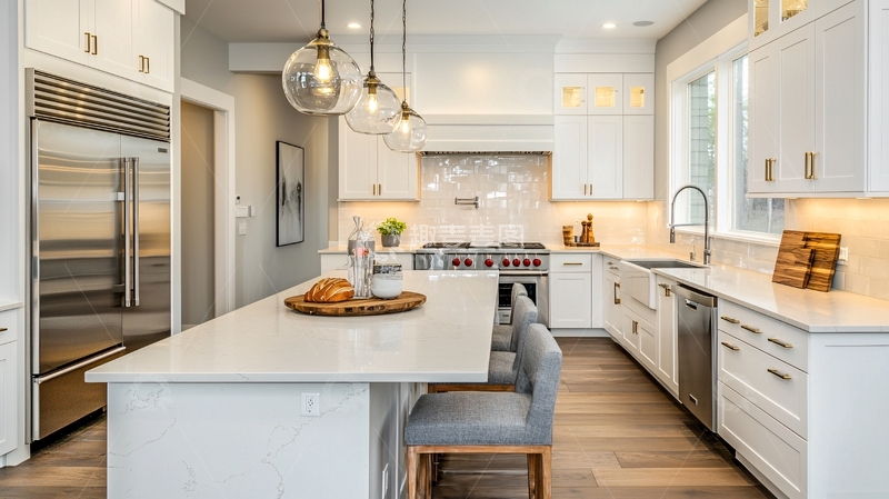 高清大图下载【趣麦麦图】现代简约白色厨房